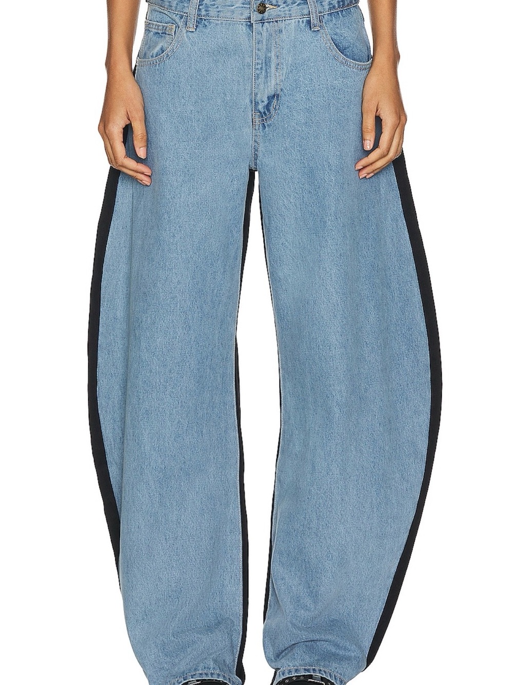 Lioness Horseshoe Blue Denim Barrel Jeans